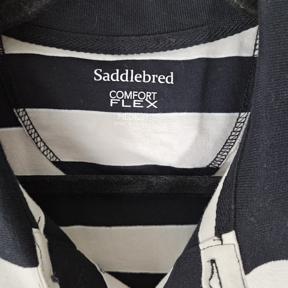 Saddlebred Rugby Style Striped Men's Polo - Picture 4 of 10